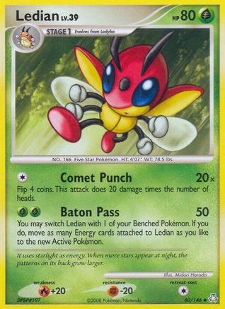 Ledian (/146) Reverse Holofoil [DP: Legends Awakened] Pokemon Single Pokémon