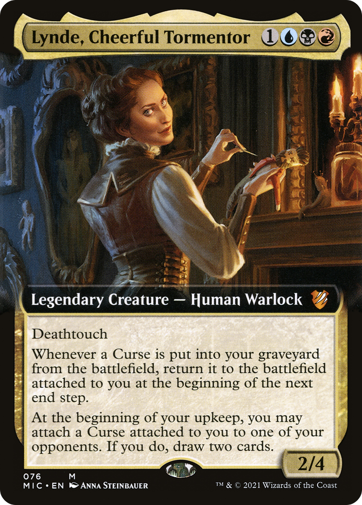 Lynde, Cheerful Tormentor (MIC-076) [Midnight Hunt Commander] (Extended Art) MTG Single Wizards of the Coast