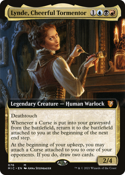 Lynde, Cheerful Tormentor (MIC-076) [Midnight Hunt Commander] (Extended Art) MTG Single Wizards of the Coast