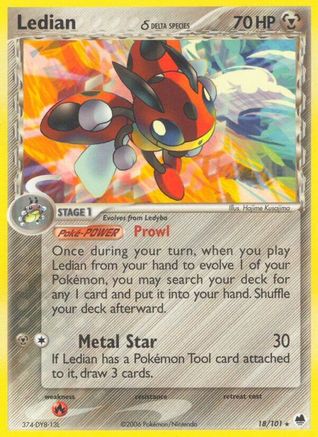 Ledian (Delta Species) (18/101) Reverse Holofoil [EX: Dragon Frontiers] Pokemon Single Pokémon
