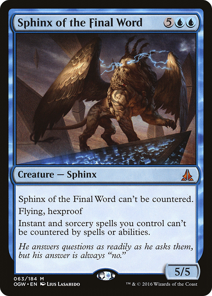 Sphinx of the Final Word (OGW-063) [Oath of the Gatewatch] MTG Single Wizards of the Coast