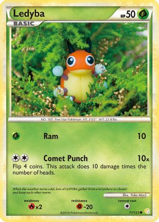Ledyba (71/123) Reverse Holofoil [HGSS: Base Set] Pokemon Single Pokémon