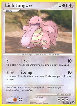 Lickitung (/132) Reverse Holofoil [DP: Secret Wonders] Pokemon Single Pokémon