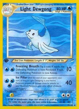 Light Dewgong (45/105) 1st Edition [Vintage: Neo Destiny] Pokemon Single Pokémon