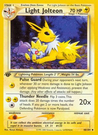 Light Jolteon (48/105) 1st Edition [Vintage: Neo Destiny] Pokemon Single Pokémon