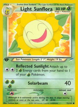 Light Sunflora (72/105) 1st Edition [Vintage: Neo Destiny] Pokemon Single Pokémon
