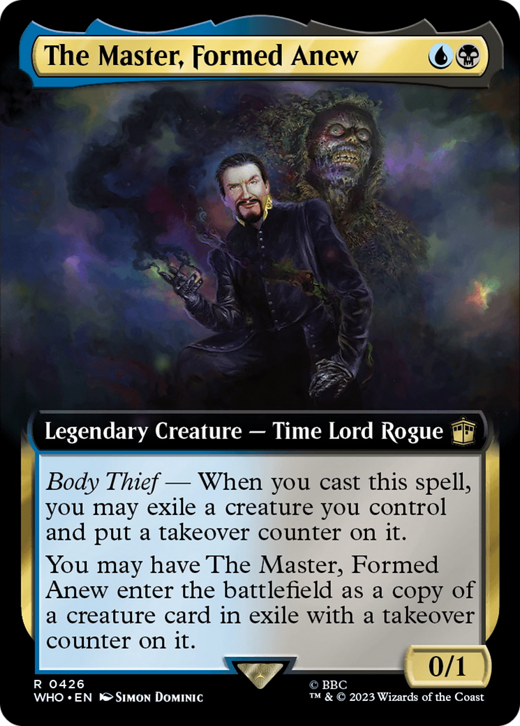 The Master, Formed Anew (WHO-426) [Doctor Who] (Extended Art) Foil MTG Single Wizards of the Coast