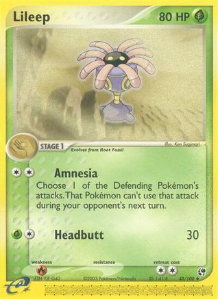 Lileep 43/100 (/100) [EX: Sandstorm] Pokemon Single Pokémon