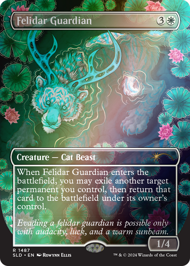 Felidar Guardian (Rainbow Foil) (SLD-1487) [Secret Lair] Drop (Borderless) Foil MTG Single Wizards of the Coast