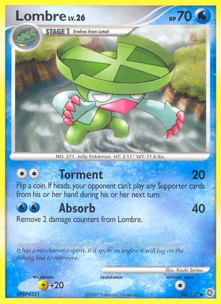 Lombre (54/132) Reverse Holofoil [DP: Secret Wonders] Pokemon Single Pokémon