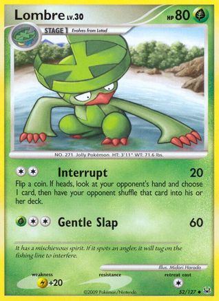 Lombre (/127) Reverse Holofoil [Platinum: Base set] Pokemon Single Pokémon
