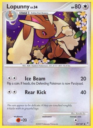 Lopunny (63/147) Reverse Holofoil [Platinum: Supreme Victors] Pokemon Single Pokémon