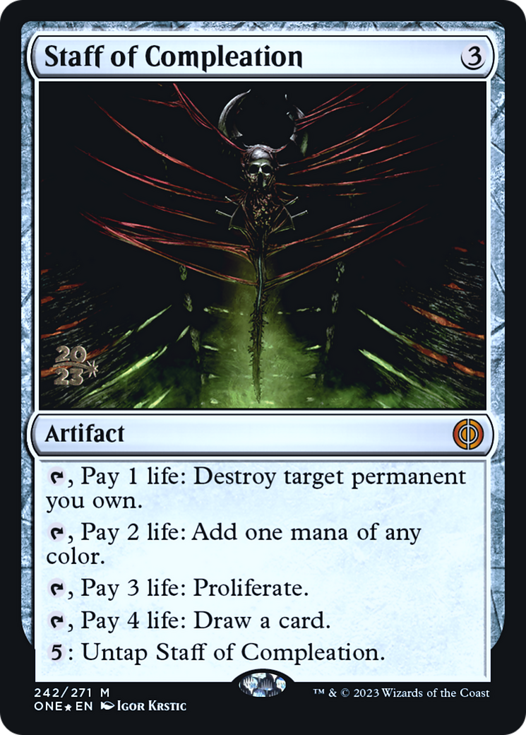 Staff of Compleation (PRE-242) [Phyrexia: All Will Be One Promos] Foil MTG Single Wizards of the Coast