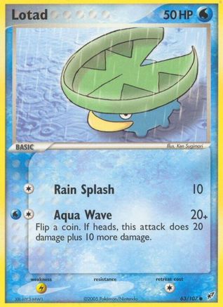 Lotad - 063/107 (63/107) Reverse Holofoil [EX: Deoxys] Pokemon Single Pokémon