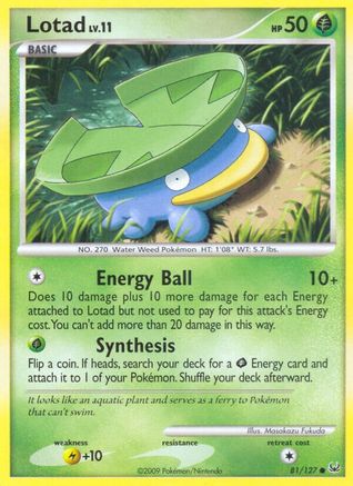 Lotad (81/127) Reverse Holofoil [Platinum: Base set] Pokemon Single Pokémon
