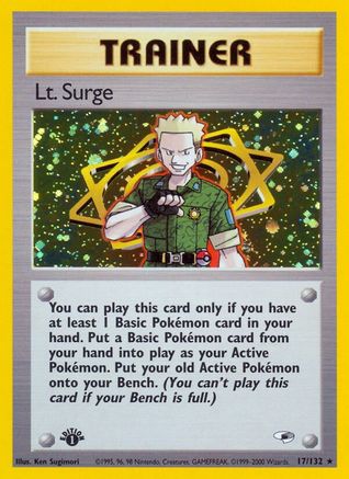 Lt. Surge (17/132) 1st Edition Holofoil [Vintage: Gym Heroes] Pokemon Single Pokémon