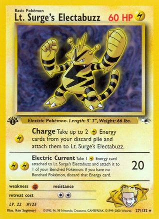 Lt. Surge's Electabuzz (27/132) 1st Edition [Vintage: Gym Heroes] Pokemon Single Pokémon