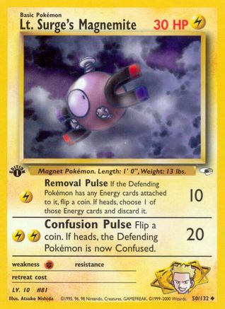 Lt. Surge's Magnemite (50/132) 1st Edition [Vintage: Gym Heroes] Pokemon Single Pokémon