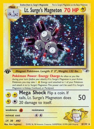 Lt. Surge's Magneton (8/132) 1st Edition Holofoil [Vintage: Gym Heroes] Pokemon Single Pokémon