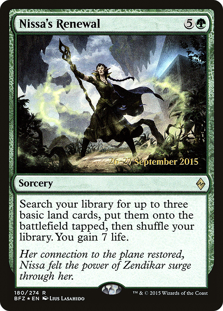 Nissa's Renewal (PRE-180) [Battle for Zendikar Promos] Foil MTG Single Wizards of the Coast