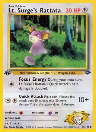 Lt. Surge's Rattata (85/132) 1st Edition [Vintage: Gym Challenge] Pokemon Single Pokémon
