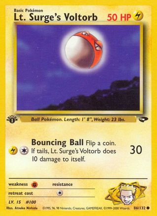 Lt. Surge's Voltorb (86/132) 1st Edition [Vintage: Gym Challenge] Pokemon Single Pokémon