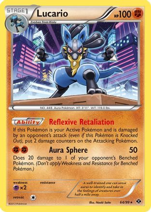 Lucario 64/99 Holofoil [BW: Next Destinies] Pokemon Single Pokémon