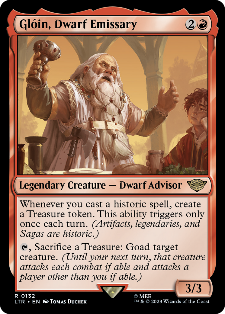 Gloin, Dwarf Emissary (LTR-132) [The Lord of the Rings: Tales of Middle-earth] MTG Single Wizards of the Coast