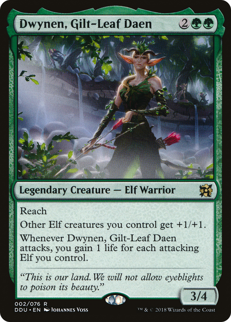 Dwynen, Gilt-Leaf Daen (DDU-002) [Misc] Duel Decks: Elves vs. Inventors MTG Single Wizards of the Coast