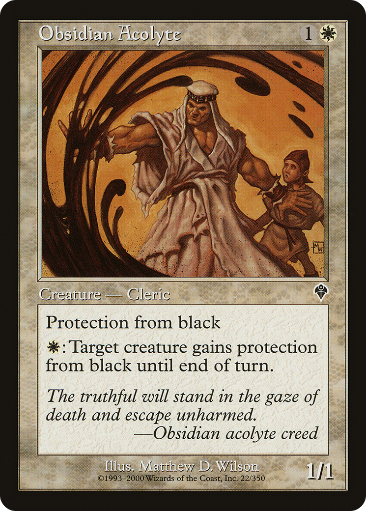 Obsidian Acolyte (INV-022) [Invasion] MTG Single Wizards of the Coast