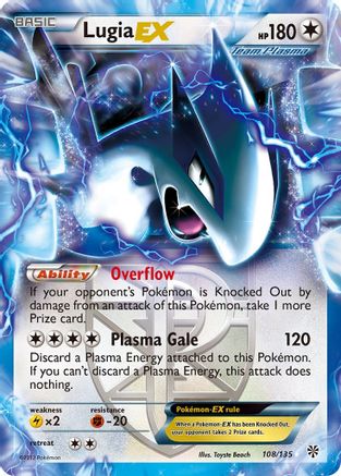 Lugia EX (Team Plasma) (108/135) - [BW: Plasma Storm] Holofoil Pokemon Single Pokémon