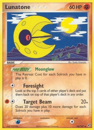 Lunatone (/107) Reverse Holofoil [EX: Deoxys] Pokemon Single Pokémon