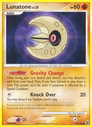 Lunatone (/106) Reverse Holofoil [DP: Great Encounters] Pokemon Single Pokémon