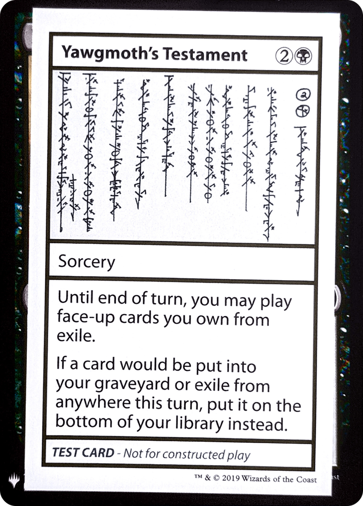 Yawgmoth's Testament (CMB1-) [Mystery Booster] Playtest Cards 2019 MTG Single Wizards of the Coast