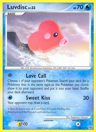 Luvdisc (/127) Reverse Holofoil [Platinum: Base set] Pokemon Single Pokémon