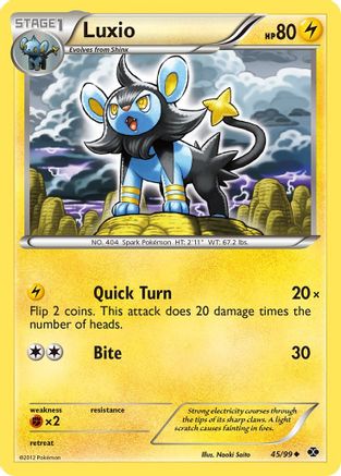 Luxio (45) (/99) Reverse Holofoil [BW: Next Destinies] Pokemon Single Pokémon