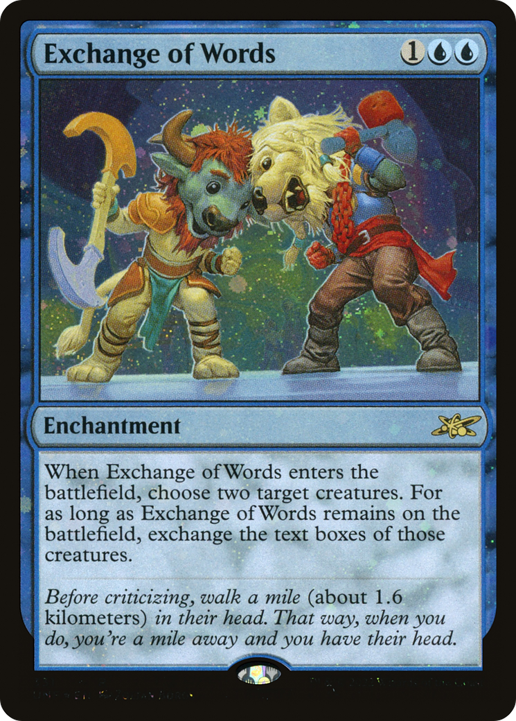 Exchange of Words (Galaxy Foil) (UNF-331) [Unfinity] Foil MTG Single Wizards of the Coast