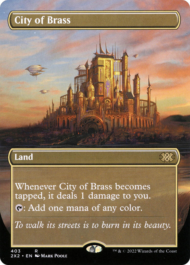 City of Brass (2X2-403) [Double Masters 2022] (Borderless) Foil MTG Single Wizards of the Coast
