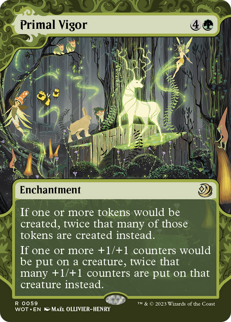 Primal Vigor (WOT-059) [Wilds of Eldraine: Enchanting Tales] (Showcase) (Borderless) MTG Single Wizards of the Coast