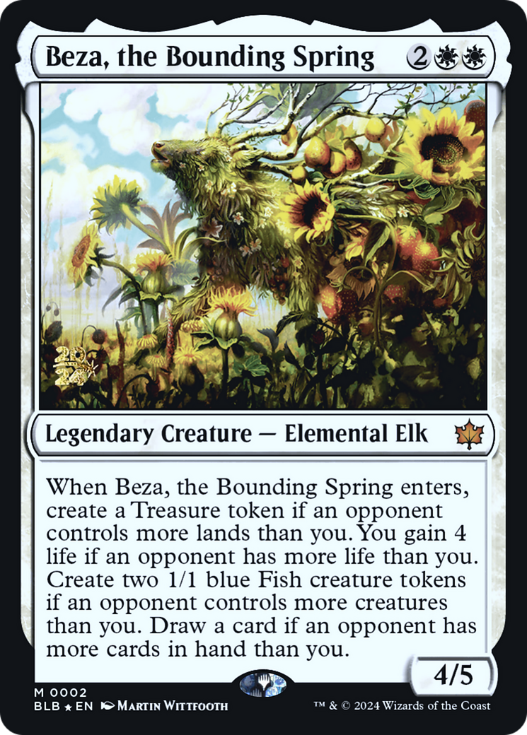Beza, the Bounding Spring (PRE-002) [Bloomburrow Promos] Foil MTG Single Wizards of the Coast