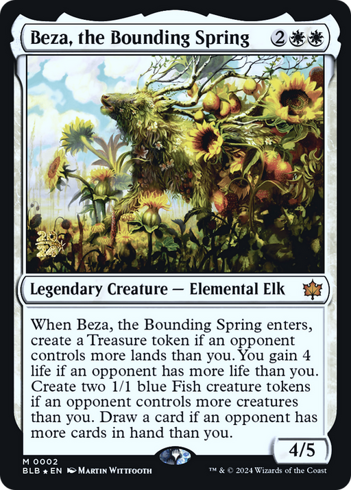 Beza, the Bounding Spring (PRE-002) [Bloomburrow Promos] Foil MTG Single Wizards of the Coast