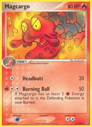 Magcargo - 037/107 (/107) Reverse Holofoil [EX: Deoxys] Pokemon Single Pokémon