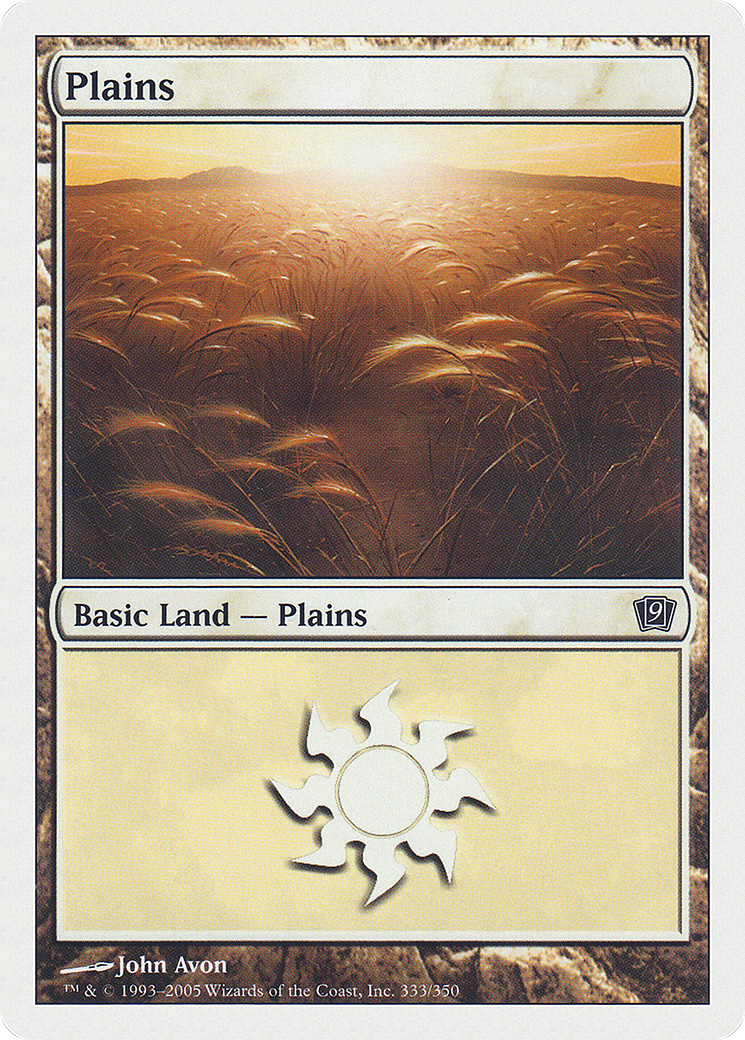 Plains (333) (9ED-333) [9th Edition] Foil MTG Single Wizards of the Coast