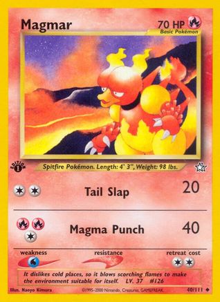 Magmar (40/111) 1st Edition [Vintage: Neo Genesis] Pokemon Single Pokémon
