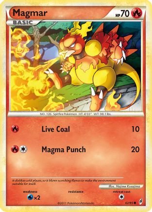Magmar (62/95) Reverse Holofoil [HGSS: Call of Legends] Pokemon Single Pokémon