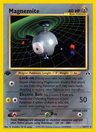 Magnemite (26) (/75) 1st Edition [Vintage: Neo Discovery] Pokemon Single Pokémon