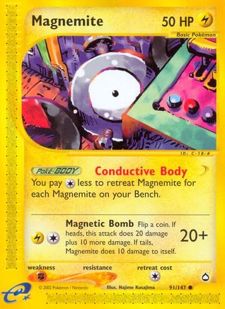 Magnemite (91/147) Reverse Holofoil [Vintage: Aquapolis] Pokemon Single Pokémon