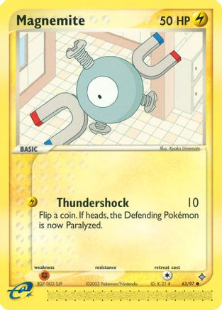 Magnemite - 63/97 (/97) Reverse Holofoil [EX: Dragon] Pokemon Single Pokémon