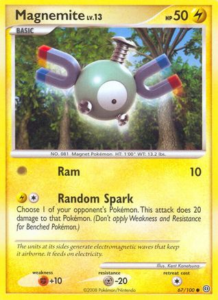 Magnemite (67) (/100) Reverse Holofoil [DP: Stormfront] Pokemon Single Pokémon