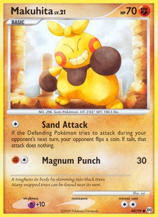 Makuhita (68/99) Reverse Holofoil [Platinum: Arceus] Pokemon Single Pokémon